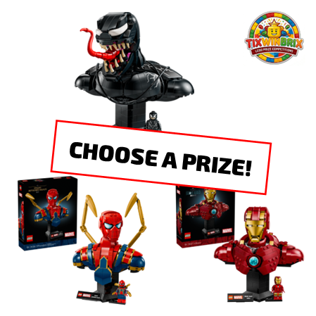 Win a Lego Marvel Bust - choose from 3